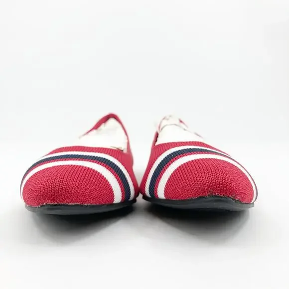 MIA Women's Emme Flyknit Ballet Flats Size 6 Red Stripes Pointed Toe NWOB - Picture 5 of 9
